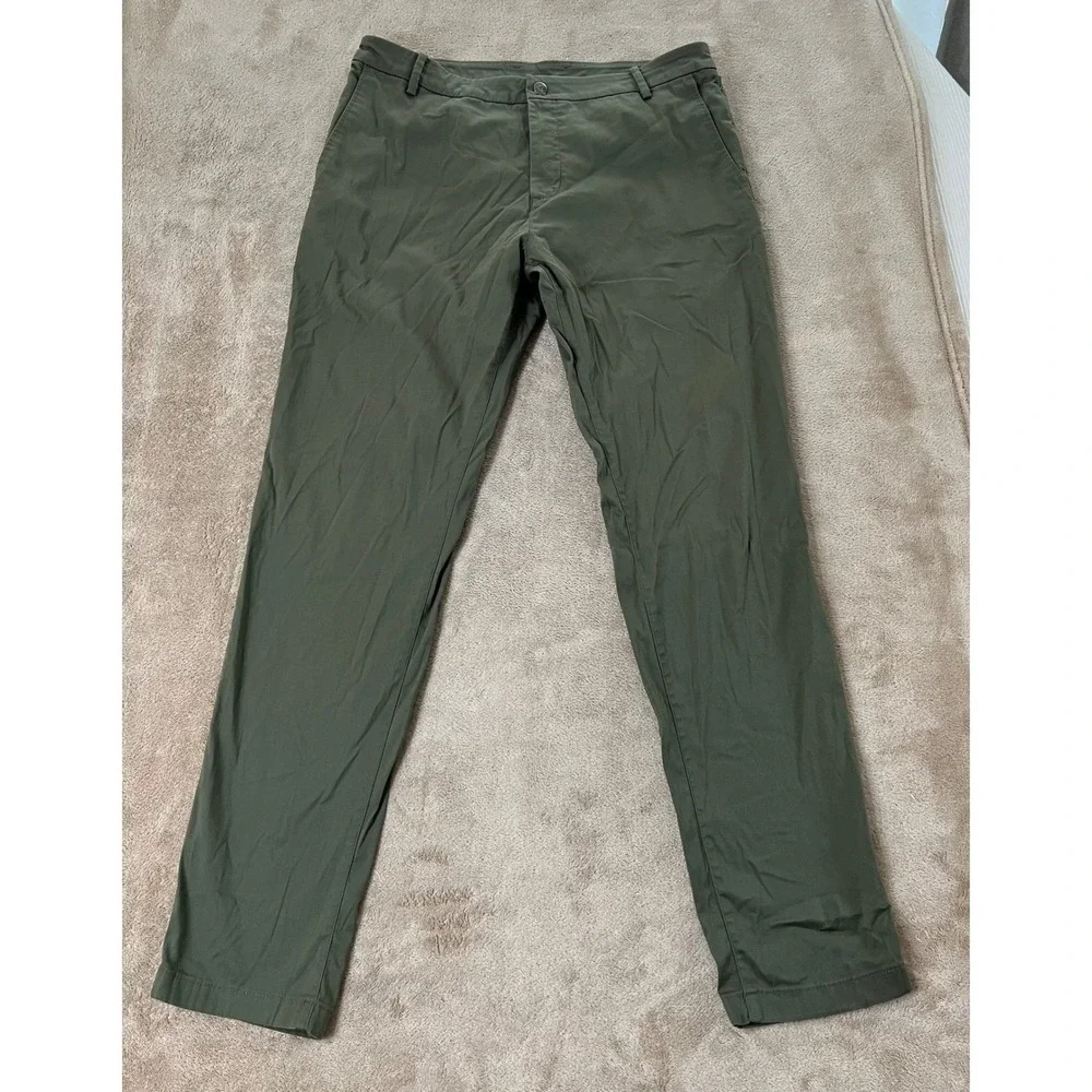Birddogs Boomstick Chino Pants Men's 34x32 Green Lined Performance Stretch EUC